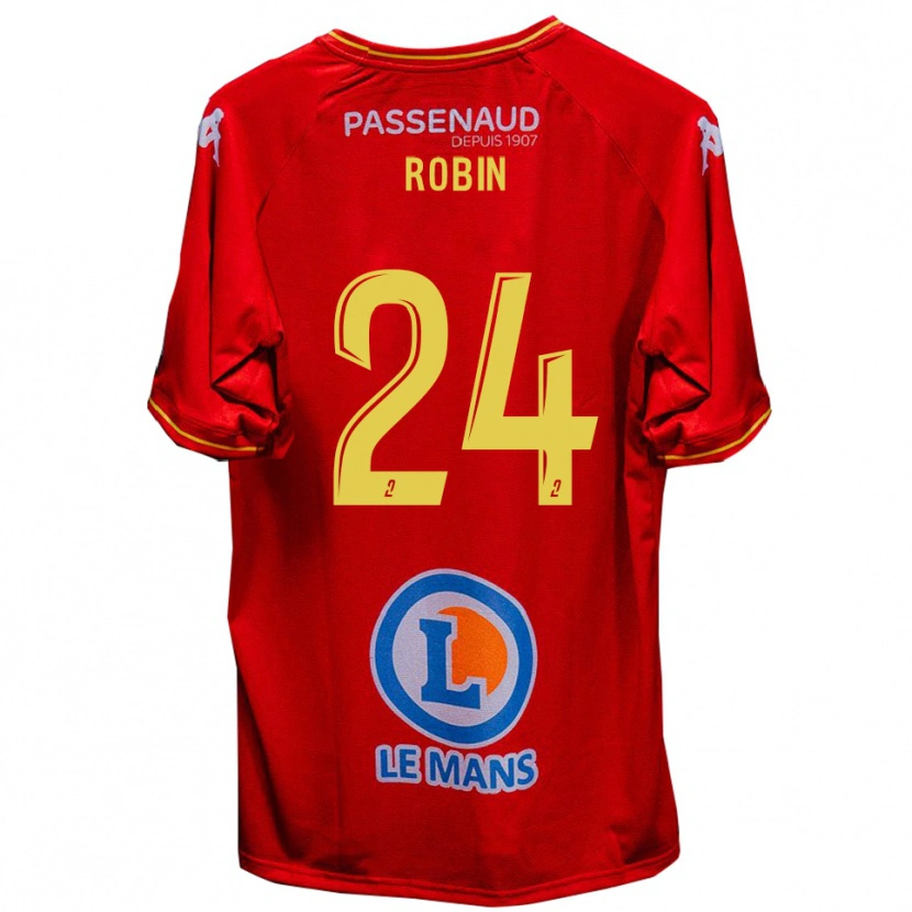 Danxen Enfant Maillot Milan Robin #24 Rouge Jaune Tenues Domicile 2025/26 T-Shirt