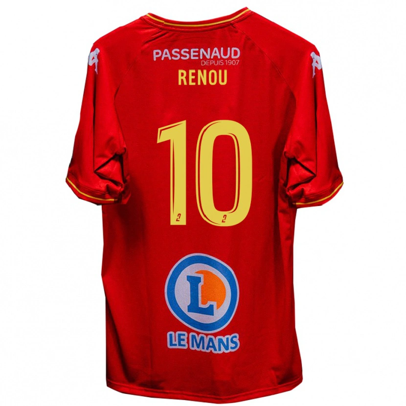 Danxen Enfant Maillot Baptiste Renou #10 Rouge Jaune Tenues Domicile 2025/26 T-Shirt