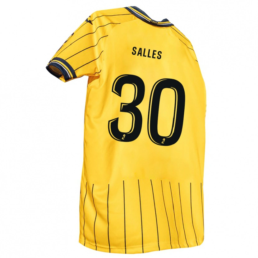Danxen Enfant Maillot Esteban Salles #30 Jaune Marine Tenues Domicile 2025/26 T-Shirt