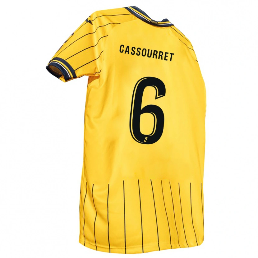 Danxen Enfant Maillot Vincent Cassourret #6 Jaune Marine Tenues Domicile 2025/26 T-Shirt