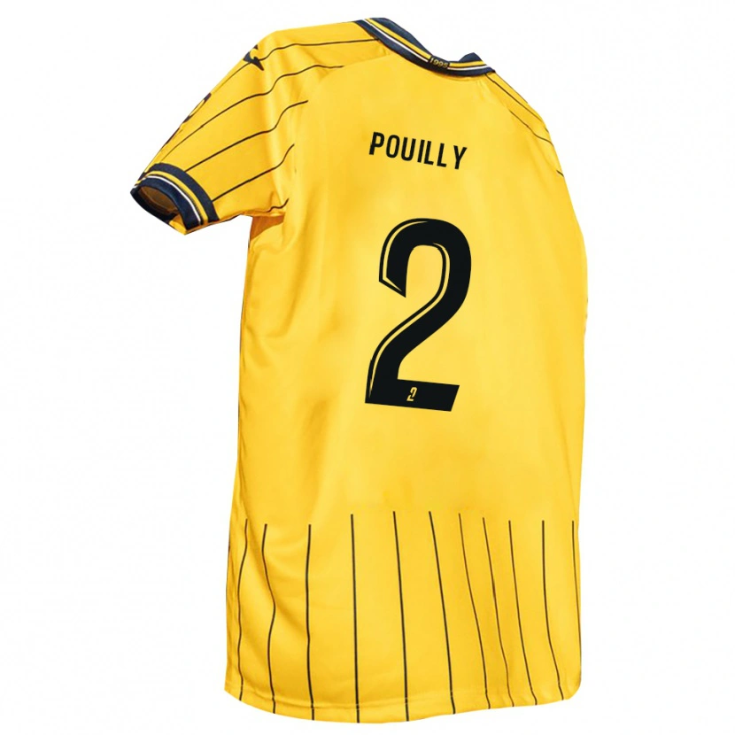 Danxen Enfant Maillot Tom Pouilly #2 Jaune Marine Tenues Domicile 2025/26 T-Shirt
