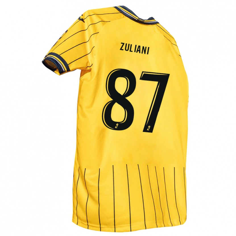 Danxen Enfant Maillot Edhy Zuliani #87 Jaune Marine Tenues Domicile 2025/26 T-Shirt