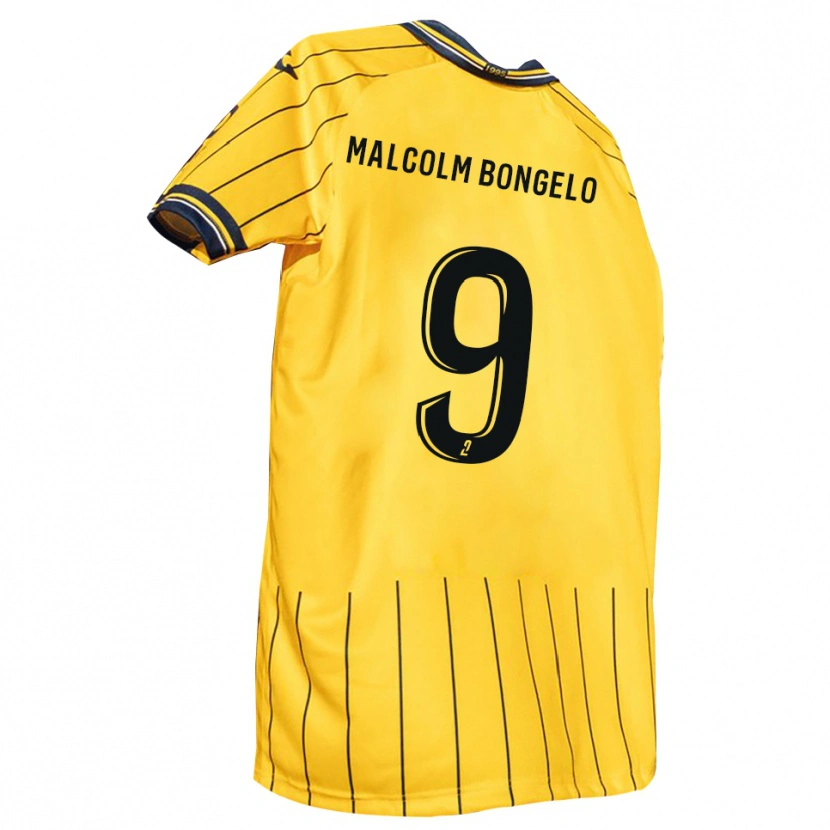 Danxen Enfant Maillot Fidèle Malcolm Bongelo #9 Jaune Marine Tenues Domicile 2025/26 T-Shirt