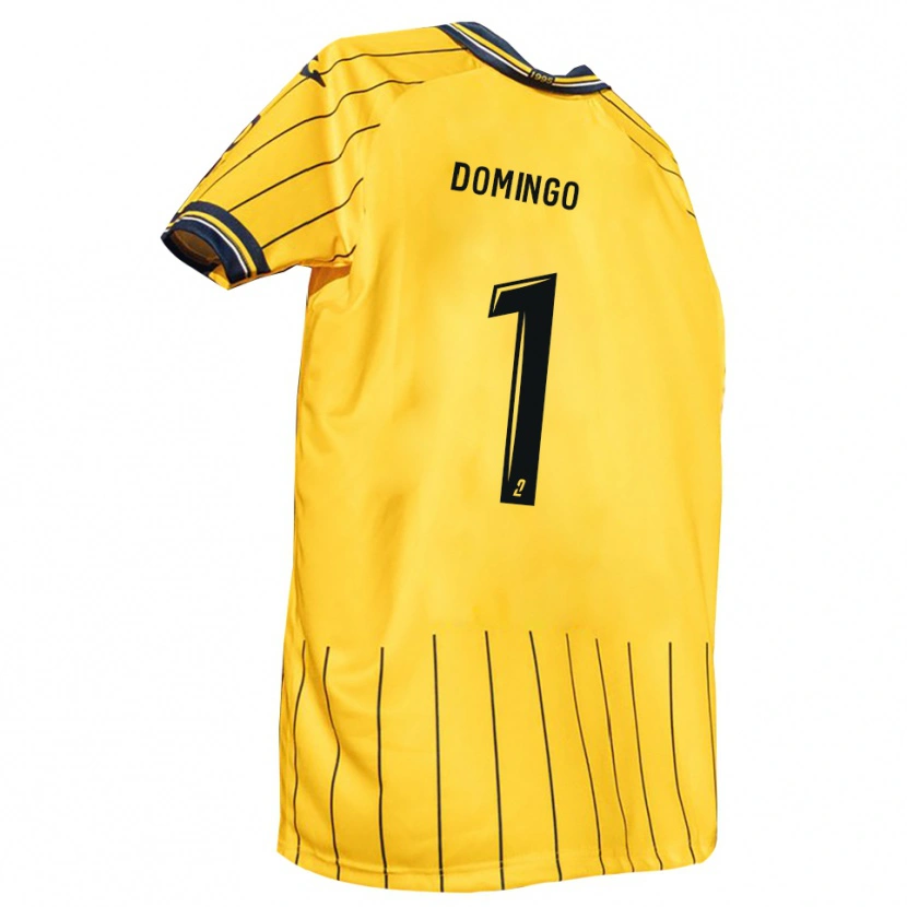 Danxen Enfant Maillot Ismaël Domingo #1 Jaune Marine Tenues Domicile 2025/26 T-Shirt