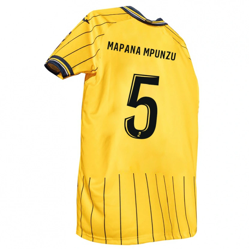 Danxen Enfant Maillot Jojo Mapana Mpunzu #5 Jaune Marine Tenues Domicile 2025/26 T-Shirt
