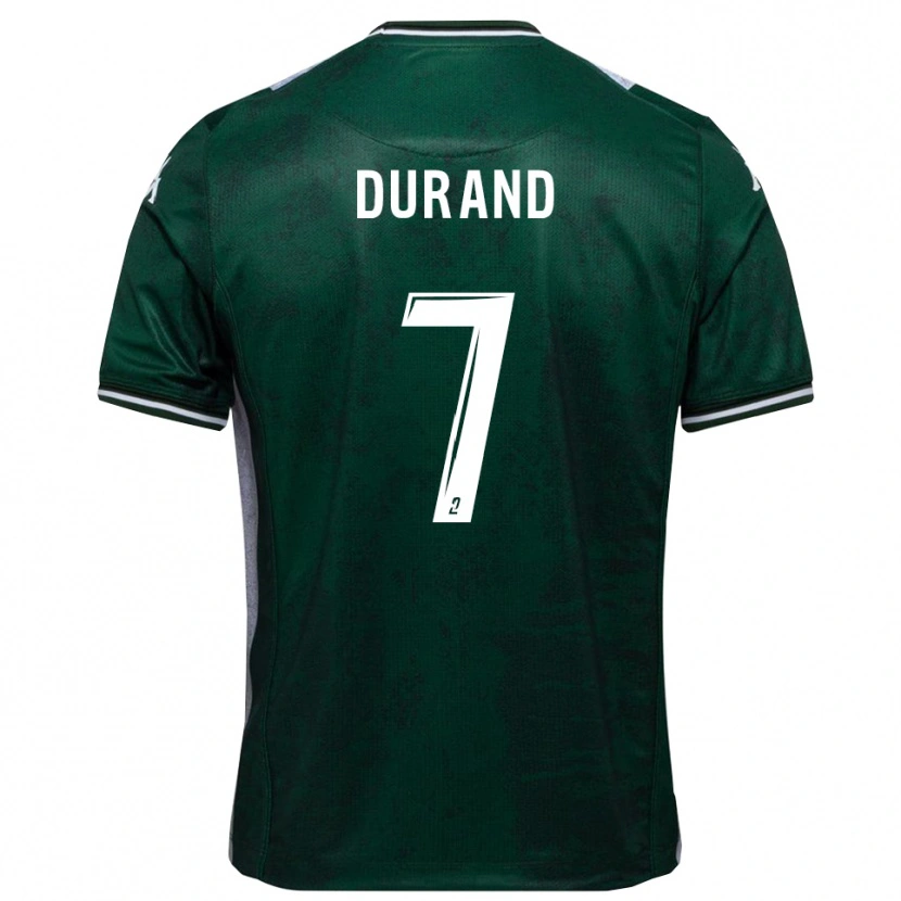 Danxen Enfant Maillot Damien Durand #7 Vert Blanc Tenues Domicile 2025/26 T-Shirt