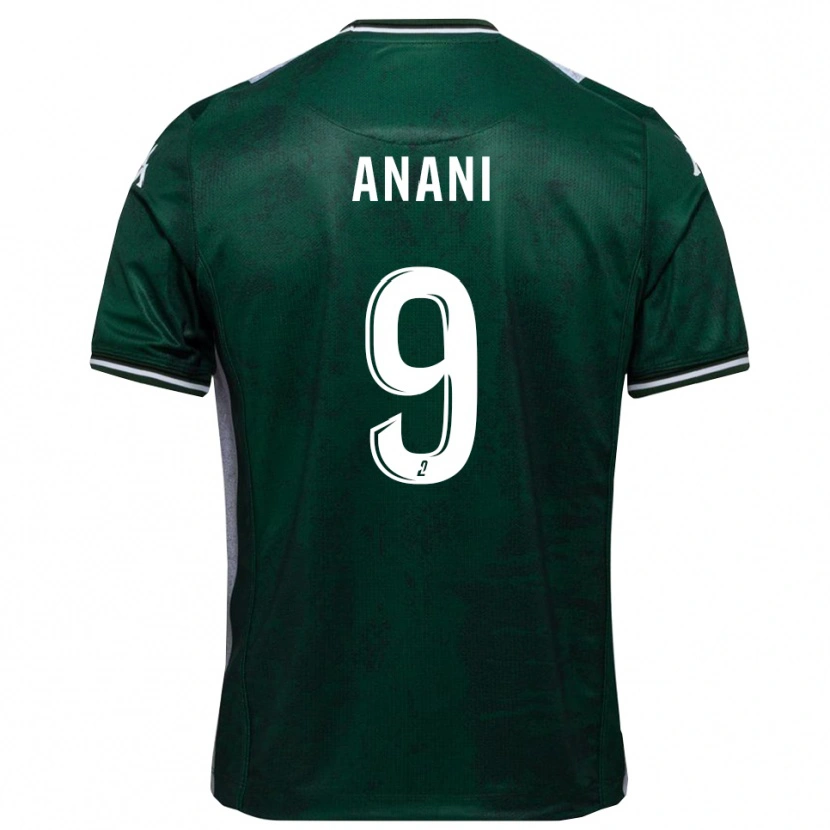 Danxen Enfant Maillot Achille Anani #9 Vert Blanc Tenues Domicile 2025/26 T-Shirt