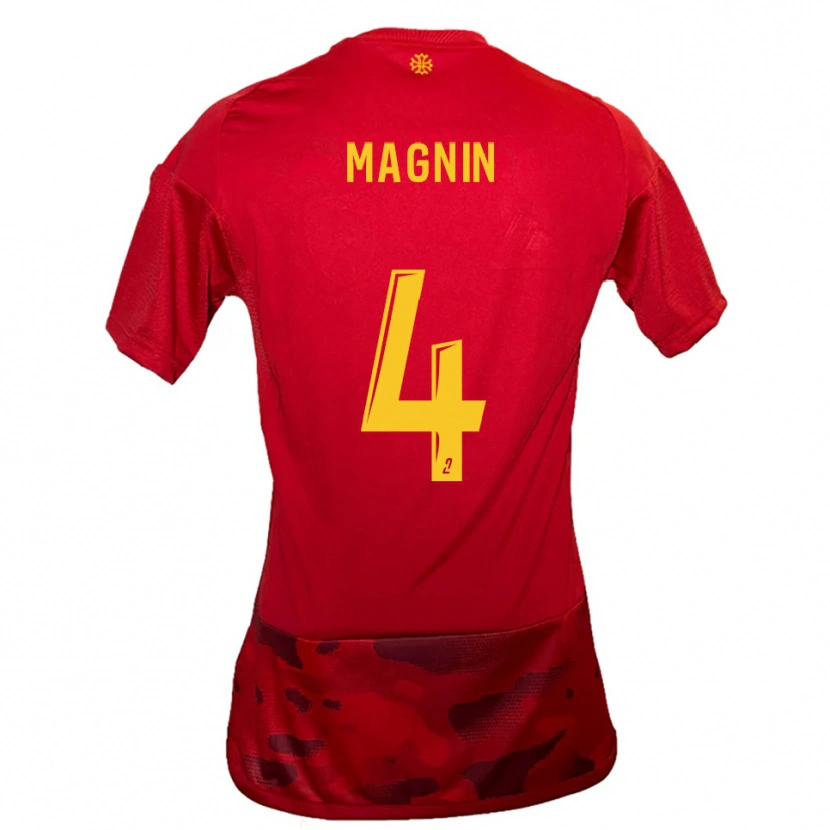 Danxen Enfant Maillot Mathis Magnin #4 Rouge Jaune Tenues Domicile 2025/26 T-Shirt