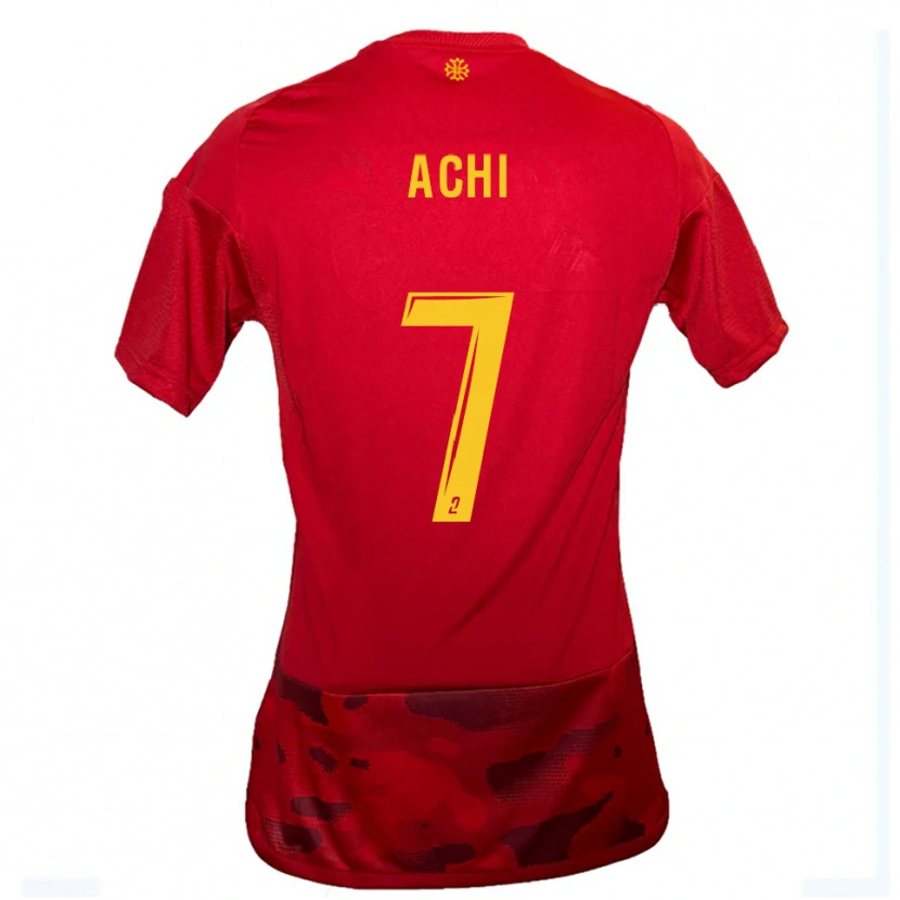 Danxen Enfant Maillot Mohamed Achi #7 Rouge Jaune Tenues Domicile 2025/26 T-Shirt