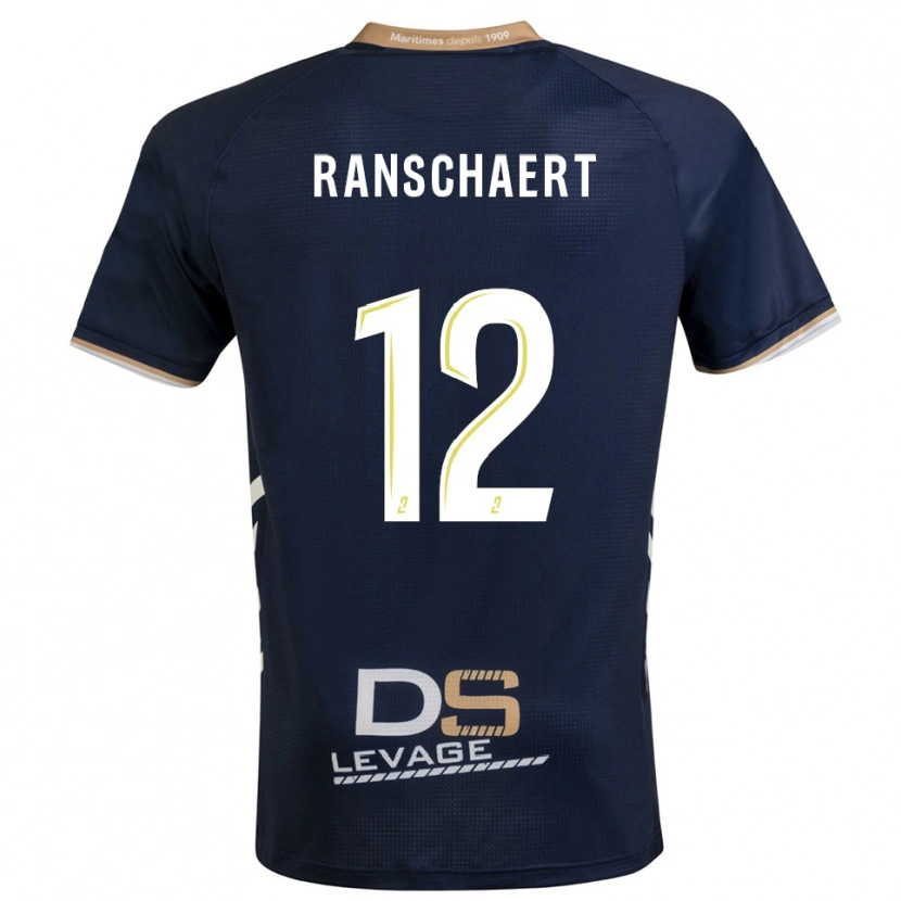 Danxen Enfant Maillot Rafael Ranschaert #12 Marine Or Tenues Domicile 2025/26 T-Shirt