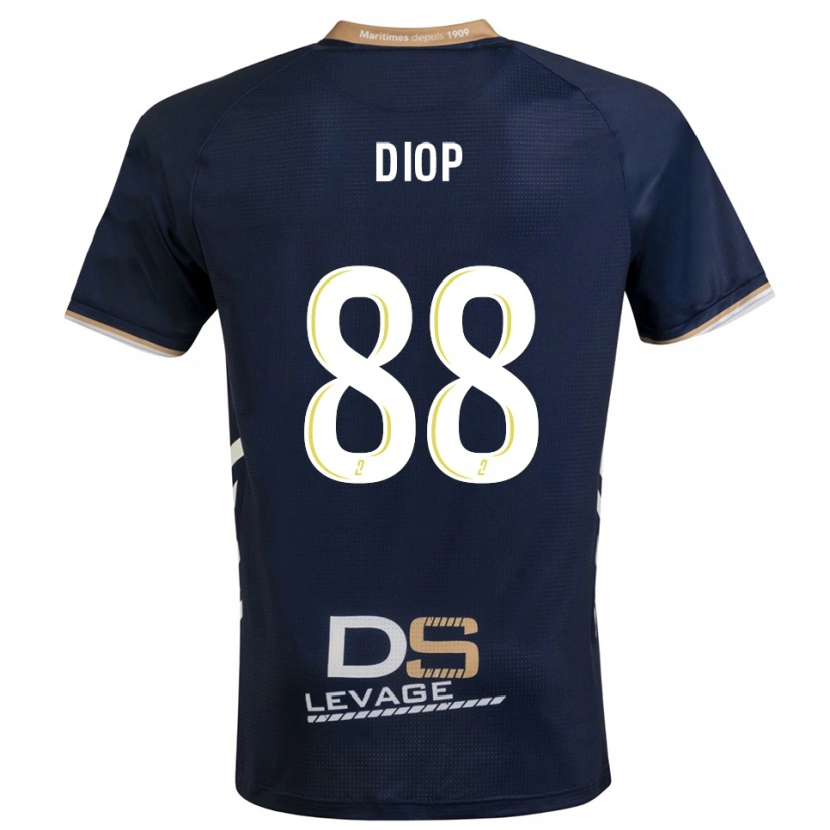 Danxen Enfant Maillot Malick Diop #88 Marine Or Tenues Domicile 2025/26 T-Shirt