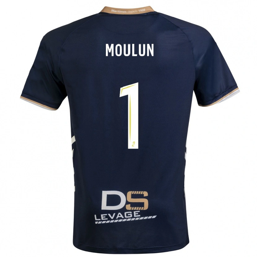Danxen Enfant Maillot Clément Moulun #1 Marine Or Tenues Domicile 2025/26 T-Shirt