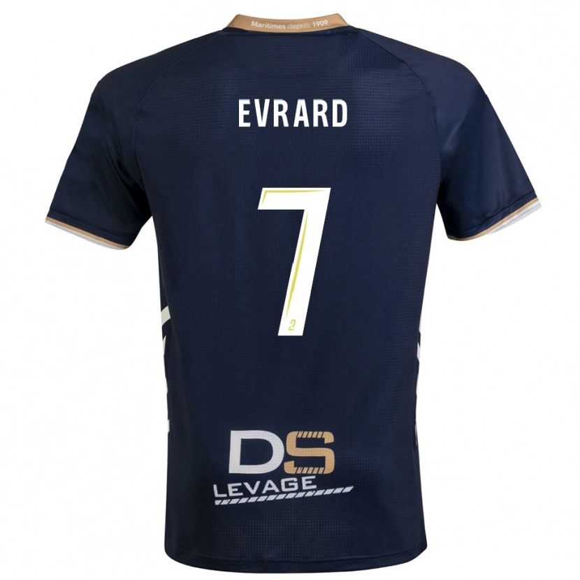 Danxen Enfant Maillot Lukas Evrard #7 Marine Or Tenues Domicile 2025/26 T-Shirt