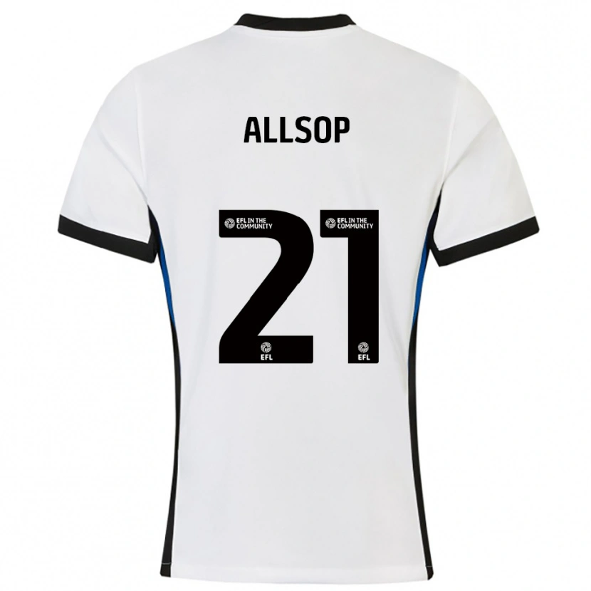 Danxen Enfant Maillot Ryan Allsop #21 Blanc Bleu Tenues Extérieur 2025/26 T-Shirt