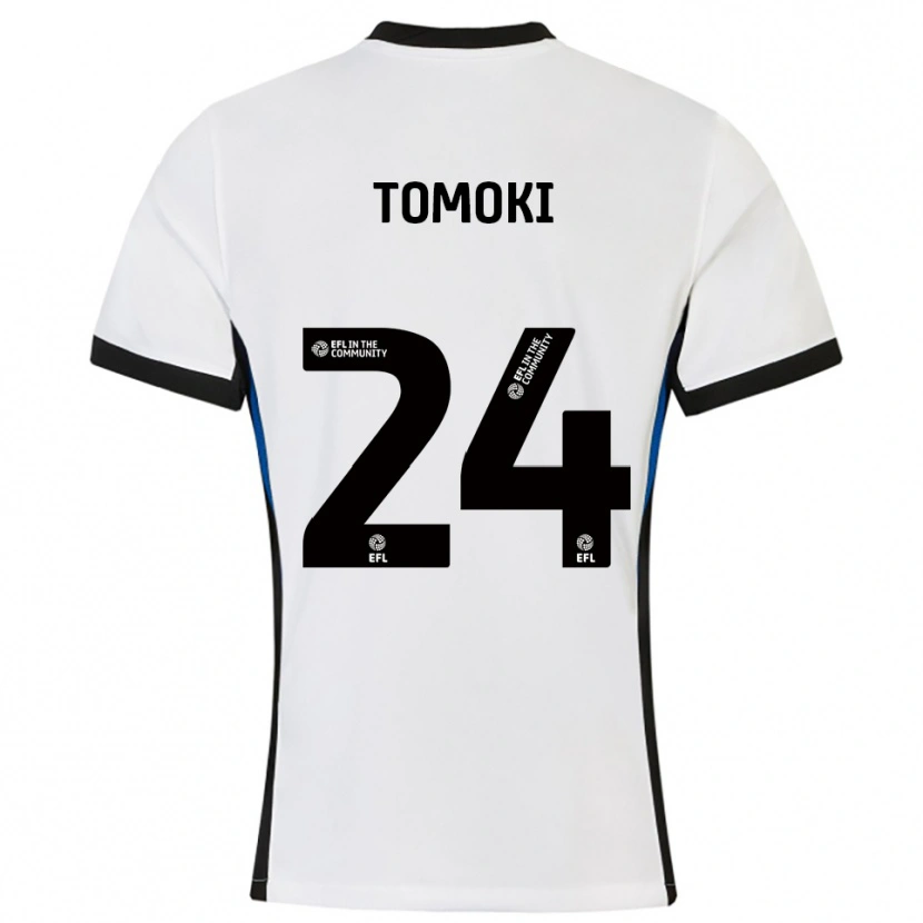 Danxen Enfant Maillot Tomoki Iwata #24 Blanc Bleu Tenues Extérieur 2025/26 T-Shirt