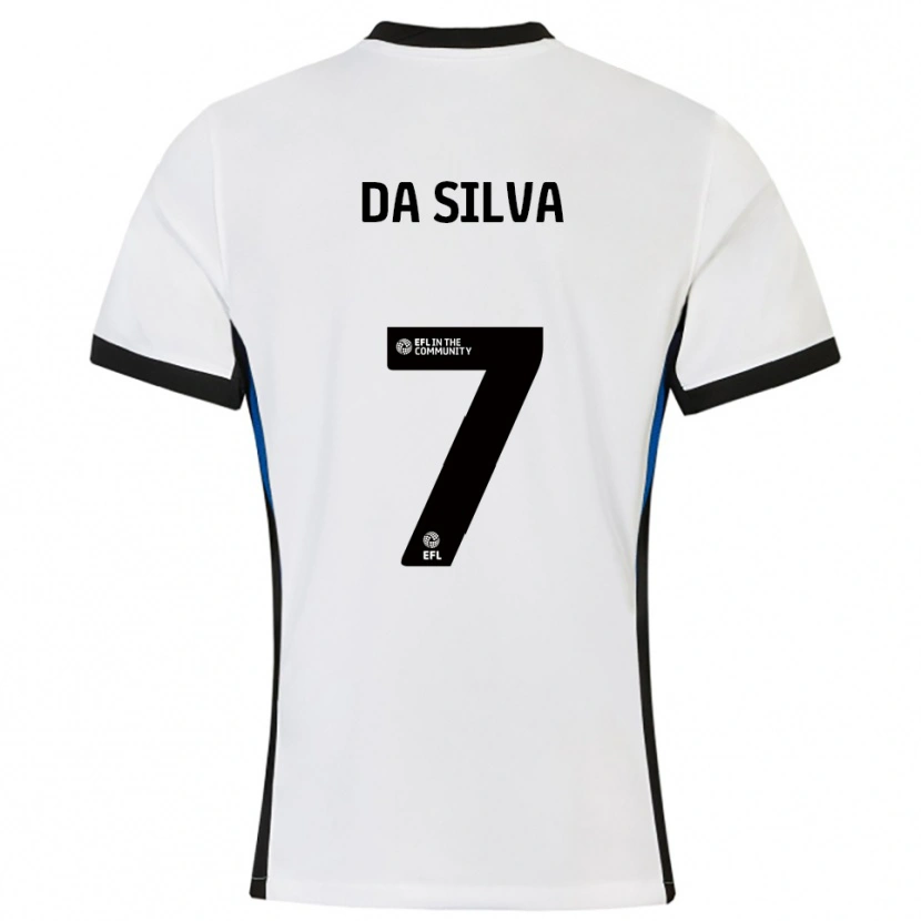 Danxen Enfant Maillot Alezandro Da Silva #7 Blanc Bleu Tenues Extérieur 2025/26 T-Shirt