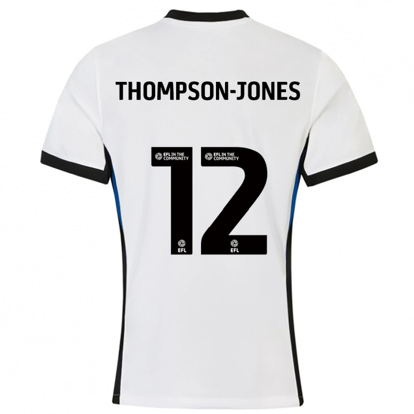 Danxen Enfant Maillot Riquelme Thompson-Jones #12 Blanc Bleu Tenues Extérieur 2025/26 T-Shirt