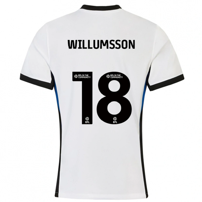 Danxen Enfant Maillot Willum Thór Willumsson #18 Blanc Bleu Tenues Extérieur 2025/26 T-Shirt