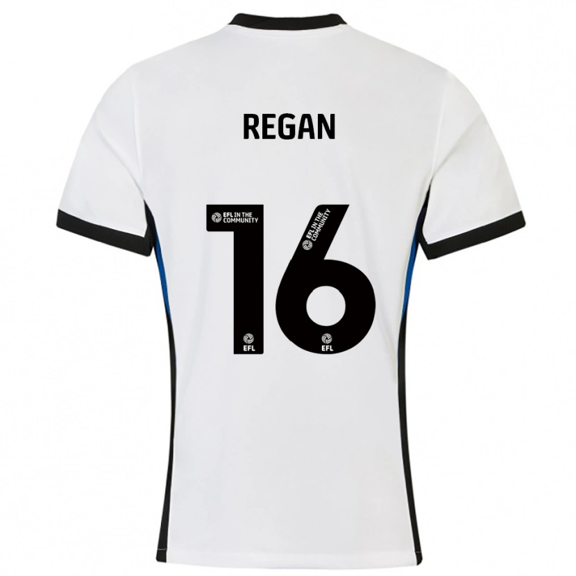 Danxen Enfant Maillot Rory Regan #16 Blanc Bleu Tenues Extérieur 2025/26 T-Shirt