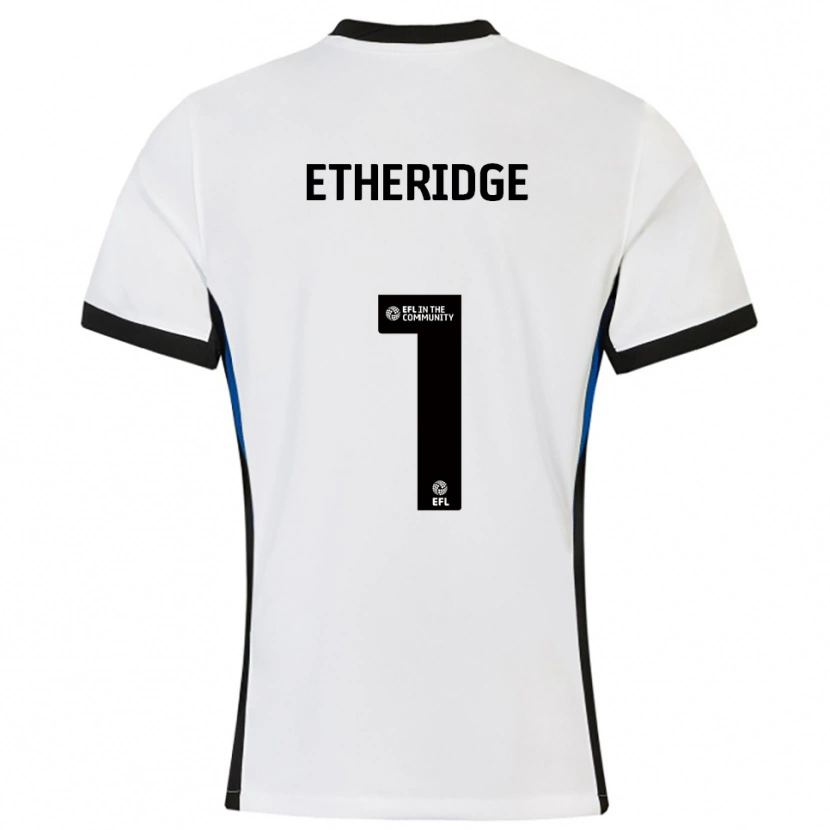 Danxen Enfant Maillot Neil Etheridge #1 Blanc Bleu Tenues Extérieur 2025/26 T-Shirt