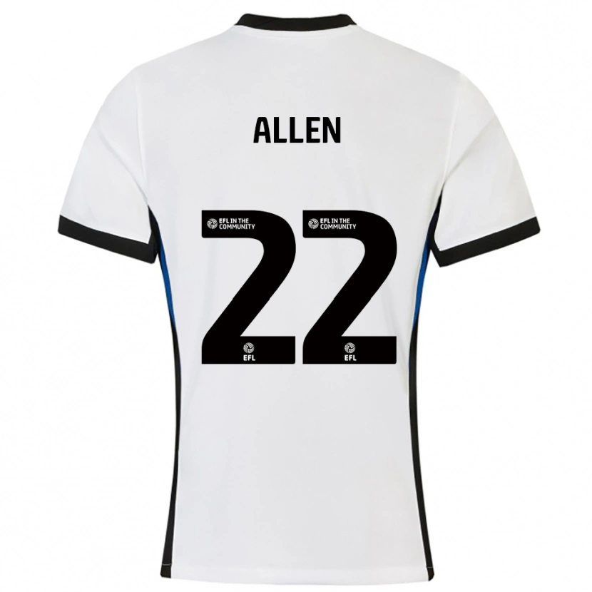 Danxen Enfant Maillot Remi Allen #22 Blanc Bleu Tenues Extérieur 2025/26 T-Shirt