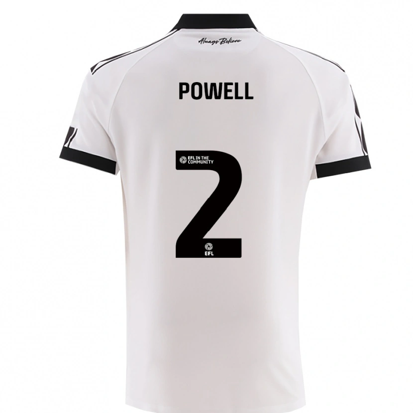 Danxen Enfant Maillot Ella Powell #2 Noir Blanc Tenues Extérieur 2025/26 T-Shirt