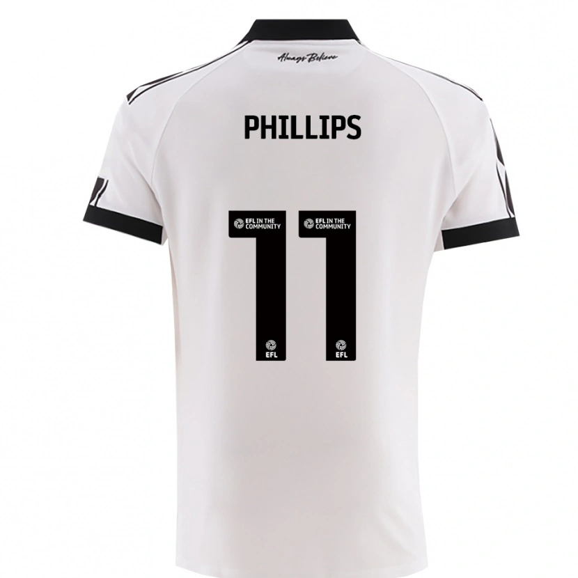 Danxen Enfant Maillot Billy Phillips #11 Noir Blanc Tenues Extérieur 2025/26 T-Shirt