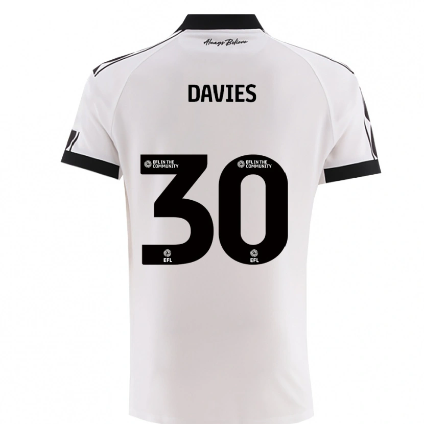 Danxen Enfant Maillot Yasmin Davies #30 Noir Blanc Tenues Extérieur 2025/26 T-Shirt