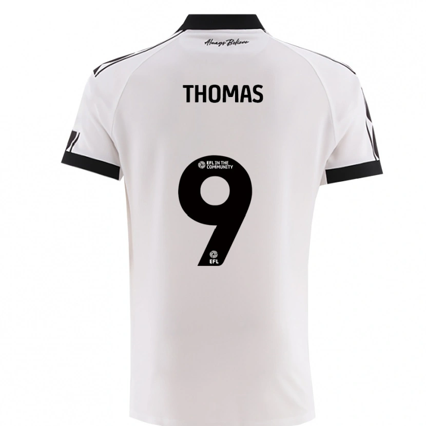 Danxen Enfant Maillot Olly Thomas #9 Noir Blanc Tenues Extérieur 2025/26 T-Shirt