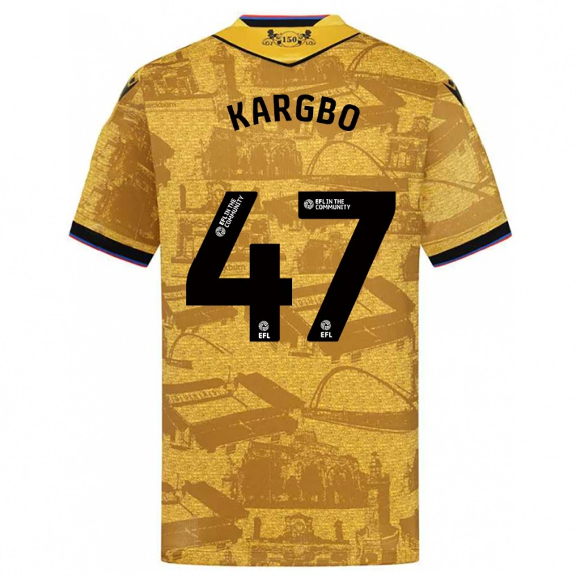 Danxen Enfant Maillot Augustus Kargbo #47 Or Noir Tenues Extérieur 2025/26 T-Shirt