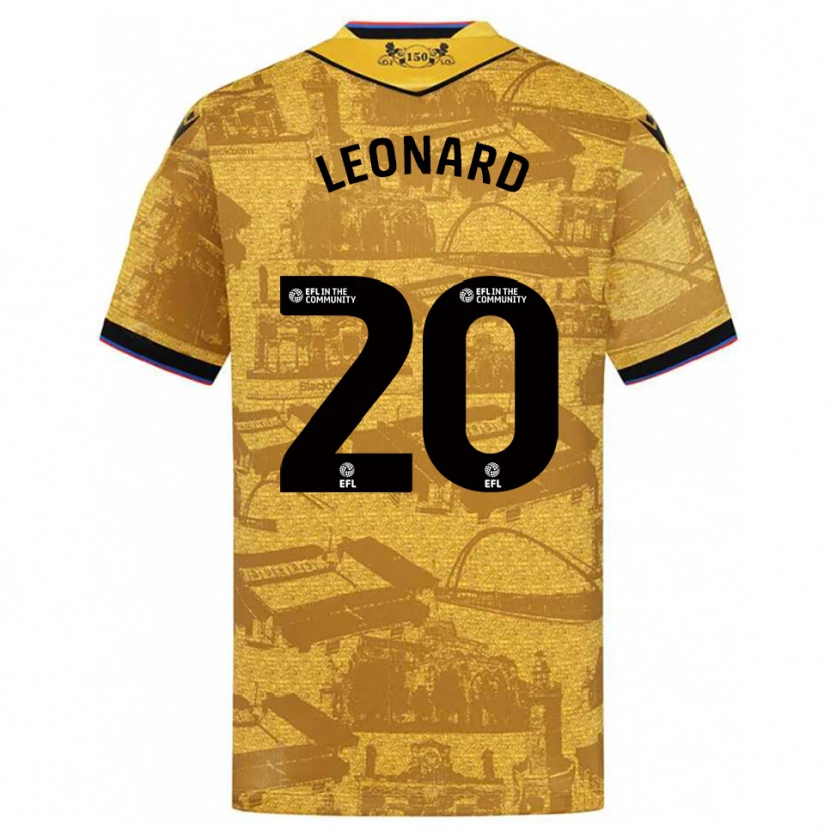 Danxen Enfant Maillot Harry Leonard #20 Or Noir Tenues Extérieur 2025/26 T-Shirt