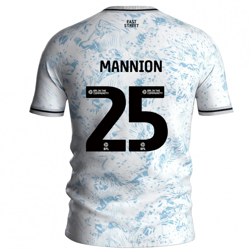 Danxen Enfant Maillot Will Mannion #25 Blanc Bleu Ciel Tenues Extérieur 2025/26 T-Shirt