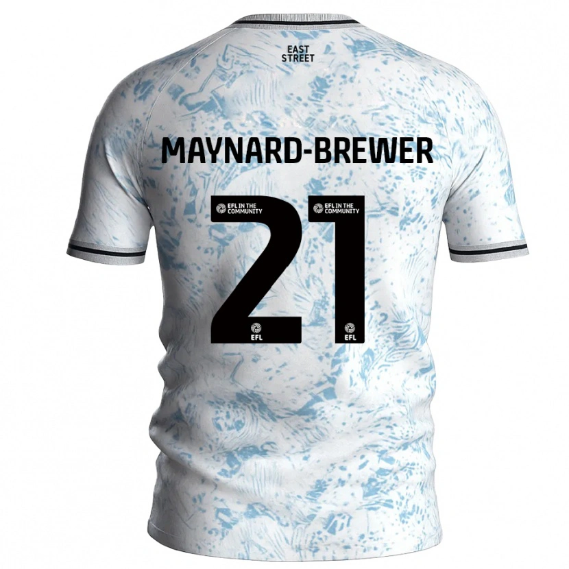 Danxen Enfant Maillot Ashley Maynard-Brewer #21 Blanc Bleu Ciel Tenues Extérieur 2025/26 T-Shirt