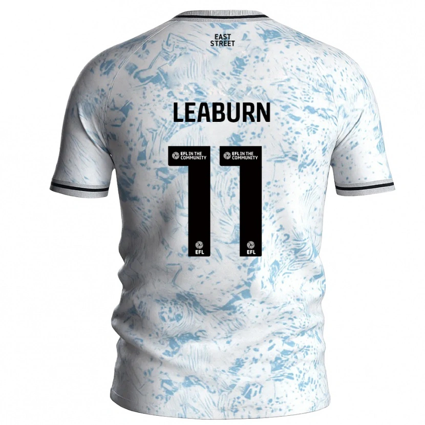 Danxen Enfant Maillot Miles Leaburn #11 Blanc Bleu Ciel Tenues Extérieur 2025/26 T-Shirt