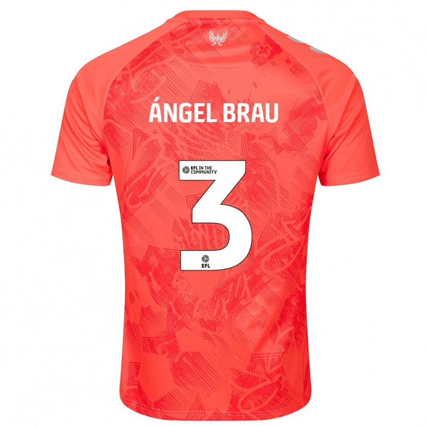 Danxen Enfant Maillot Miguel Ángel Brau #3 Orange Blanc Tenues Extérieur 2025/26 T-Shirt