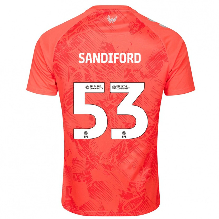 Danxen Enfant Maillot Greg Sandiford #53 Orange Blanc Tenues Extérieur 2025/26 T-Shirt