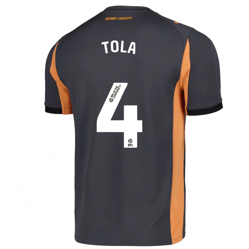 Danxen Enfant Maillot Marsel Tola #4 Gris Orange Noir Tenues Extérieur 2025/26 T-Shirt