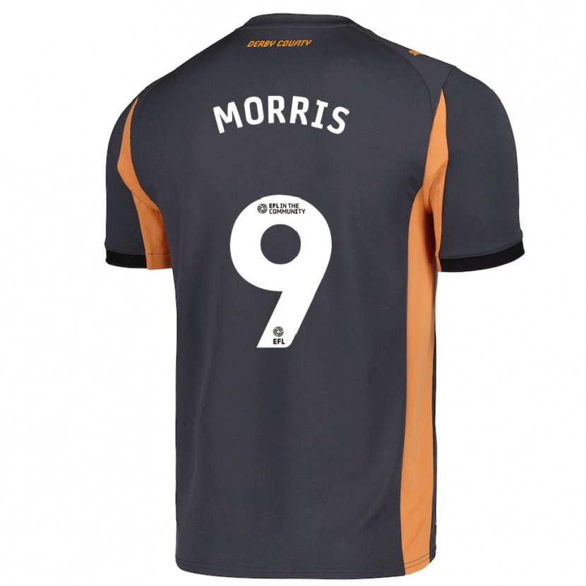 Danxen Enfant Maillot Carlton Morris #9 Gris Orange Noir Tenues Extérieur 2025/26 T-Shirt