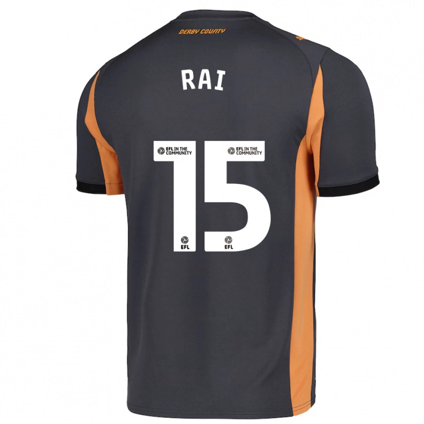 Danxen Enfant Maillot Kira Rai #15 Gris Orange Noir Tenues Extérieur 2025/26 T-Shirt
