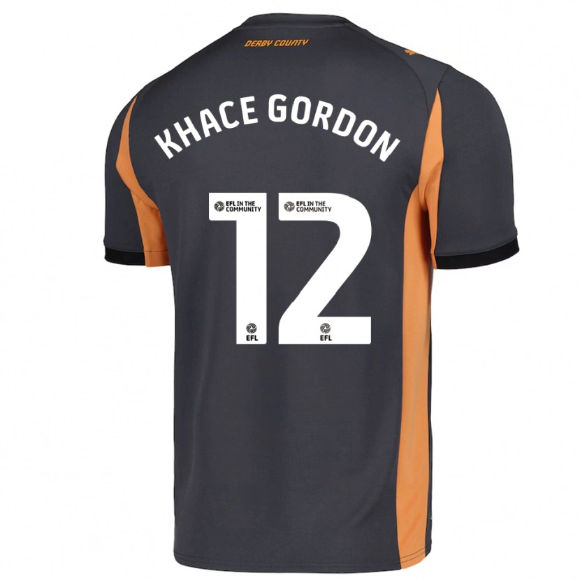 Danxen Enfant Maillot Khace Gordon #12 Gris Orange Noir Tenues Extérieur 2025/26 T-Shirt