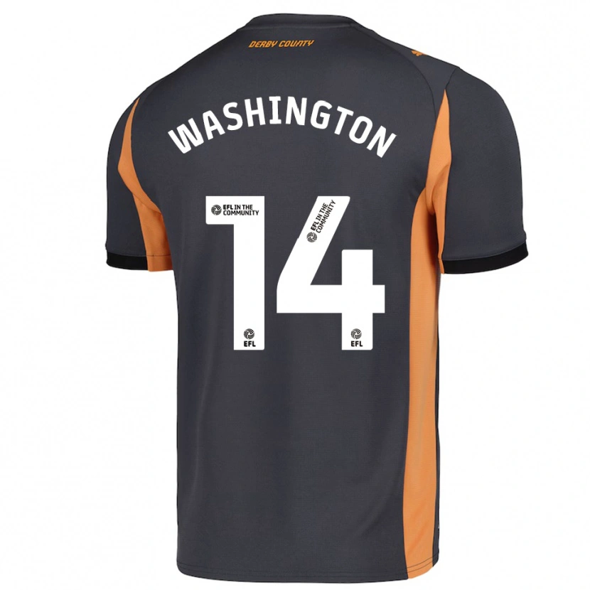 Danxen Enfant Maillot Conor Washington #14 Gris Orange Noir Tenues Extérieur 2025/26 T-Shirt