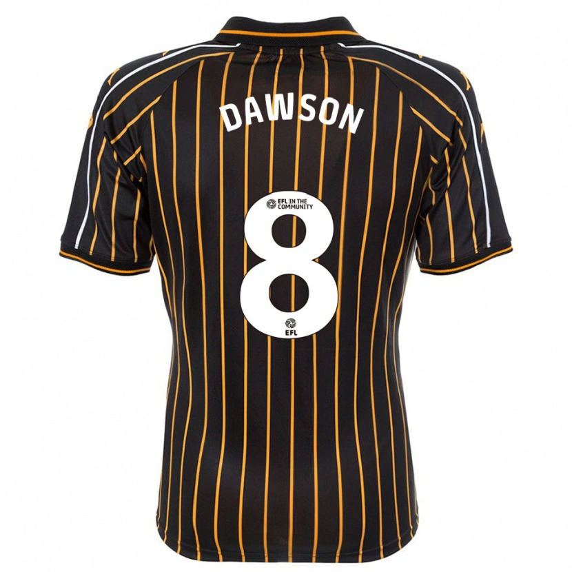 Danxen Enfant Maillot Lucas Dawson #8 Blanc Noir Tenues Extérieur 2025/26 T-Shirt