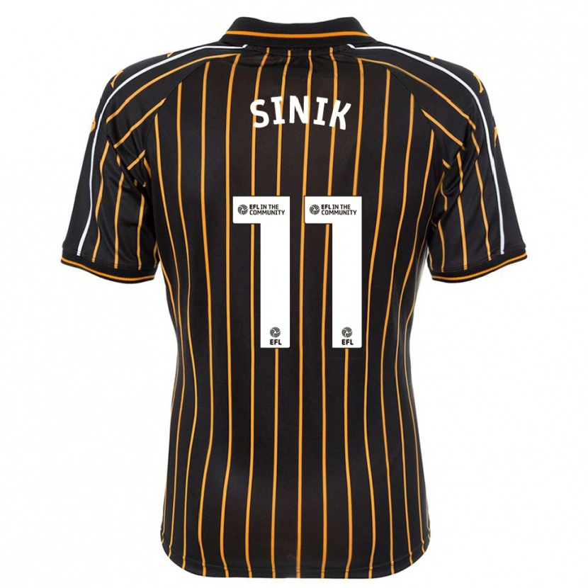 Danxen Enfant Maillot Doğukan Sinik #11 Blanc Noir Tenues Extérieur 2025/26 T-Shirt
