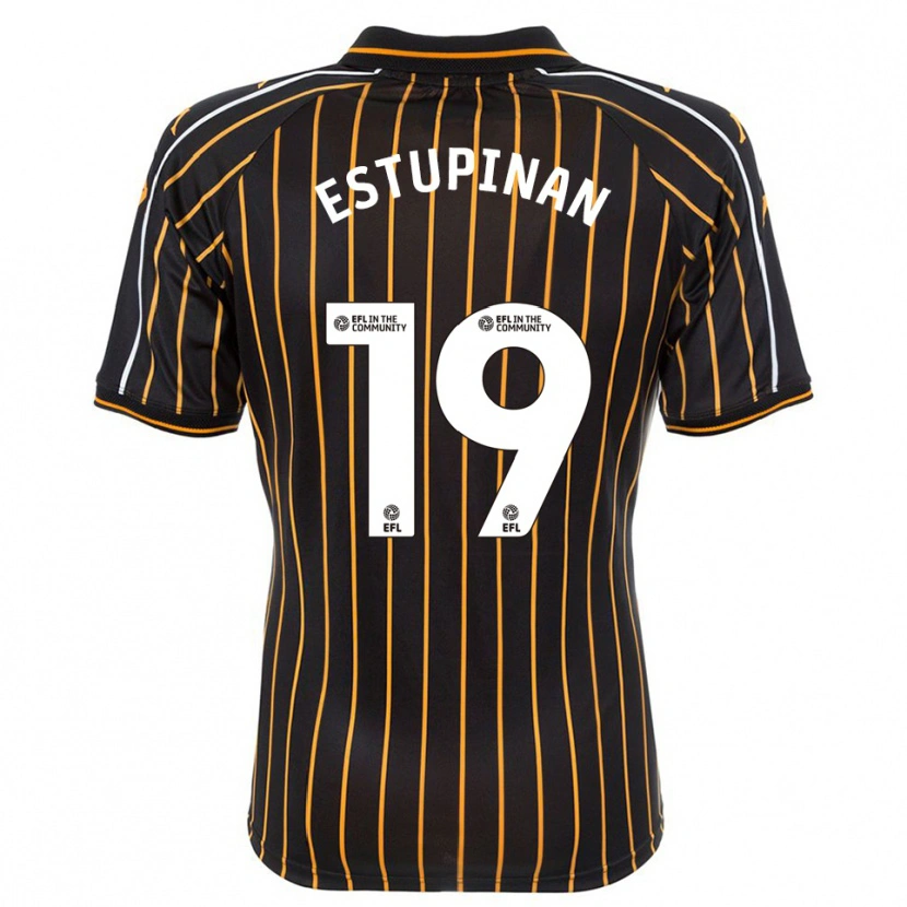 Danxen Enfant Maillot Óscar Estupiñán #19 Blanc Noir Tenues Extérieur 2025/26 T-Shirt