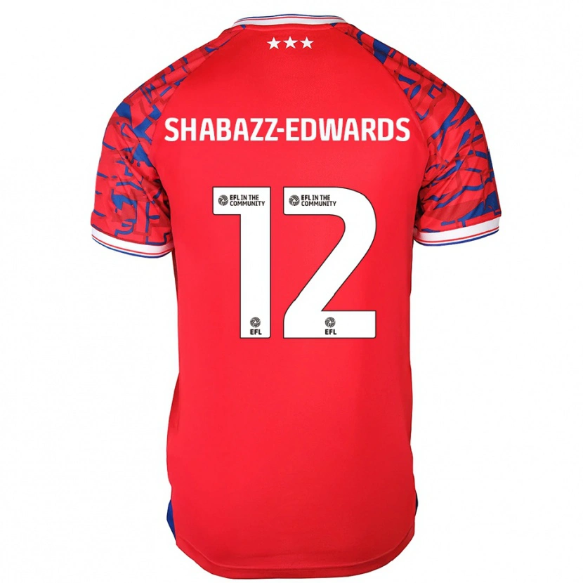 Danxen Enfant Maillot Walker Shabazz-Edwards #12 Rouge Bleu Tenues Extérieur 2025/26 T-Shirt