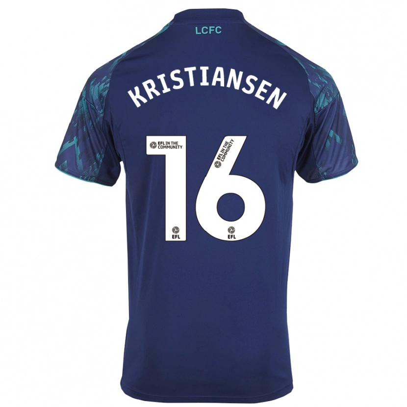 Danxen Enfant Maillot Victor Kristiansen #16 Marine Vert Blanc Tenues Extérieur 2025/26 T-Shirt