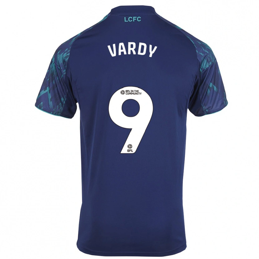 Danxen Enfant Maillot Jamie Vardy #9 Marine Vert Blanc Tenues Extérieur 2025/26 T-Shirt