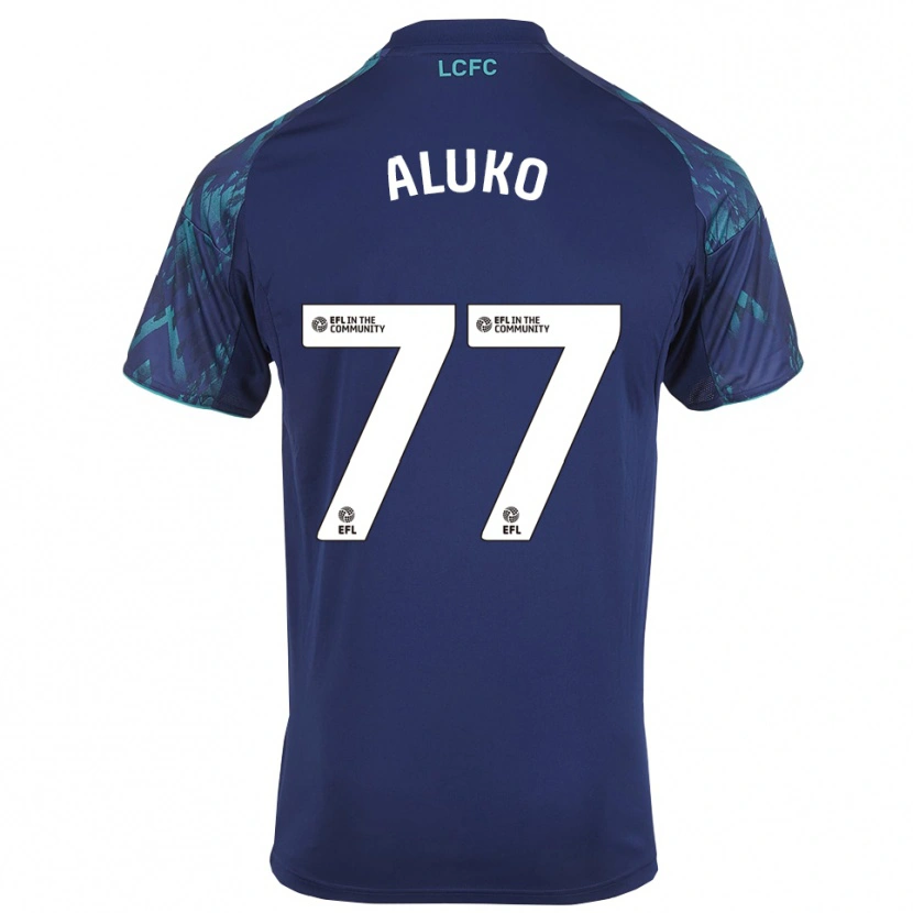 Danxen Enfant Maillot Olabade Aluko #77 Marine Vert Blanc Tenues Extérieur 2025/26 T-Shirt