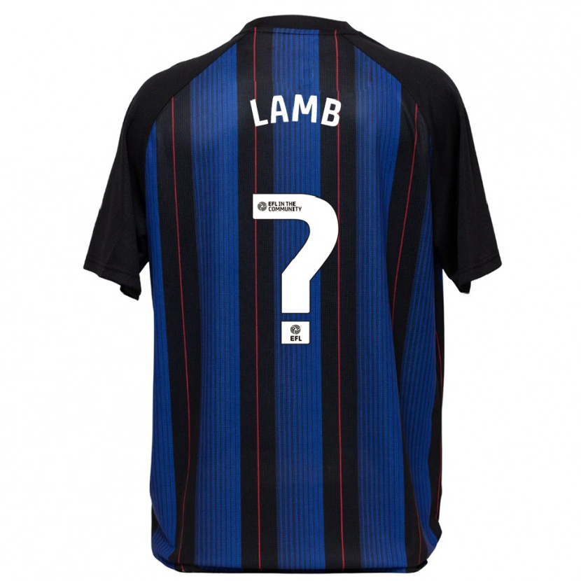 Danxen Enfant Maillot Oliver Lamb #0 Bleu Noir Tenues Extérieur 2025/26 T-Shirt