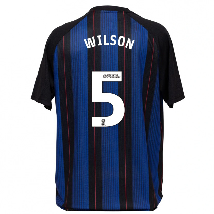 Danxen Enfant Maillot James Wilson #5 Bleu Noir Tenues Extérieur 2025/26 T-Shirt